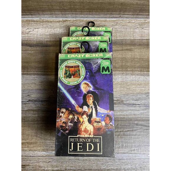 3 Pairs Crazy Boxer Star‎ Wars Return Of The Jedi Boxers Boba Fett Medium - Picture 2 of 5